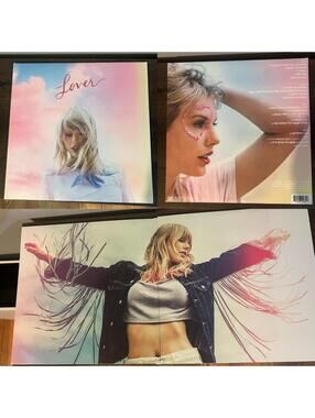 Taylor Swift Lover 2019 2 PINK AND BLUE double-sided vinyl records2 double-sided